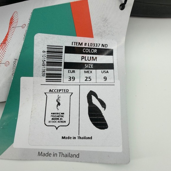 Aerothotic Womens Flip Flops Thong Sandals Plum Orthotic Comfort Size 9 - Picture 6 of 10